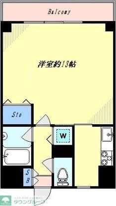 ミューゼ若林(1K/4階)の間取り写真