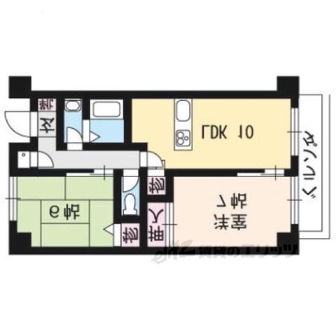 ヴィレッヂ西賀茂(2LDK/2階)の間取り写真