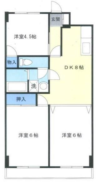 パレエスト城山(3DK/3階)の間取り写真