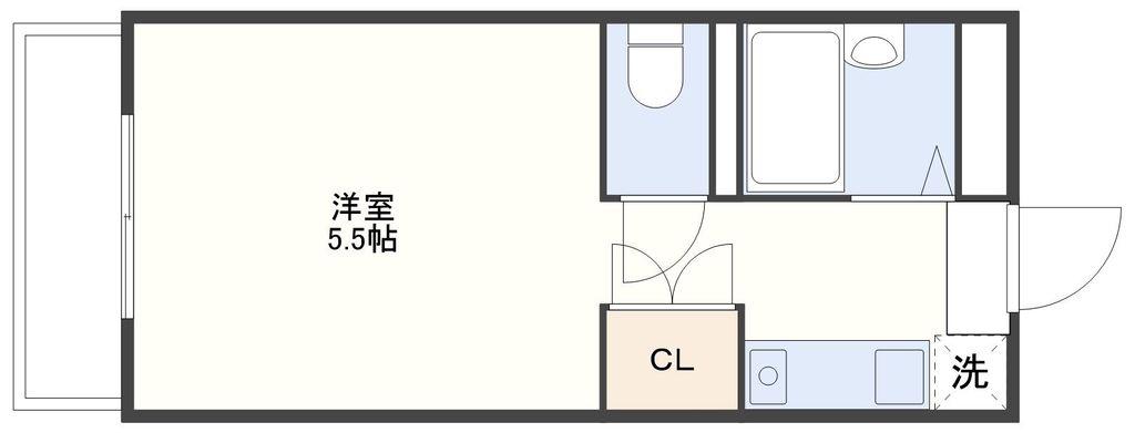 クレスト住吉(ワンルーム/2階)の間取り写真