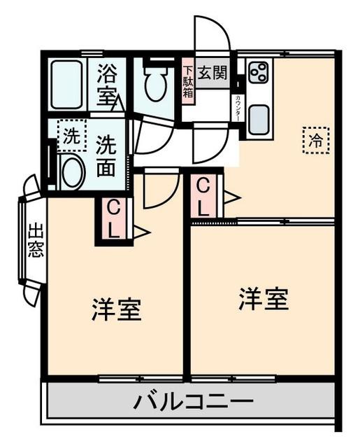 グリーンパーク杉並(2K/2階)の間取り写真