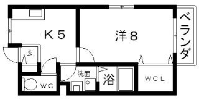 コージーポートK(1K/1階)の間取り写真