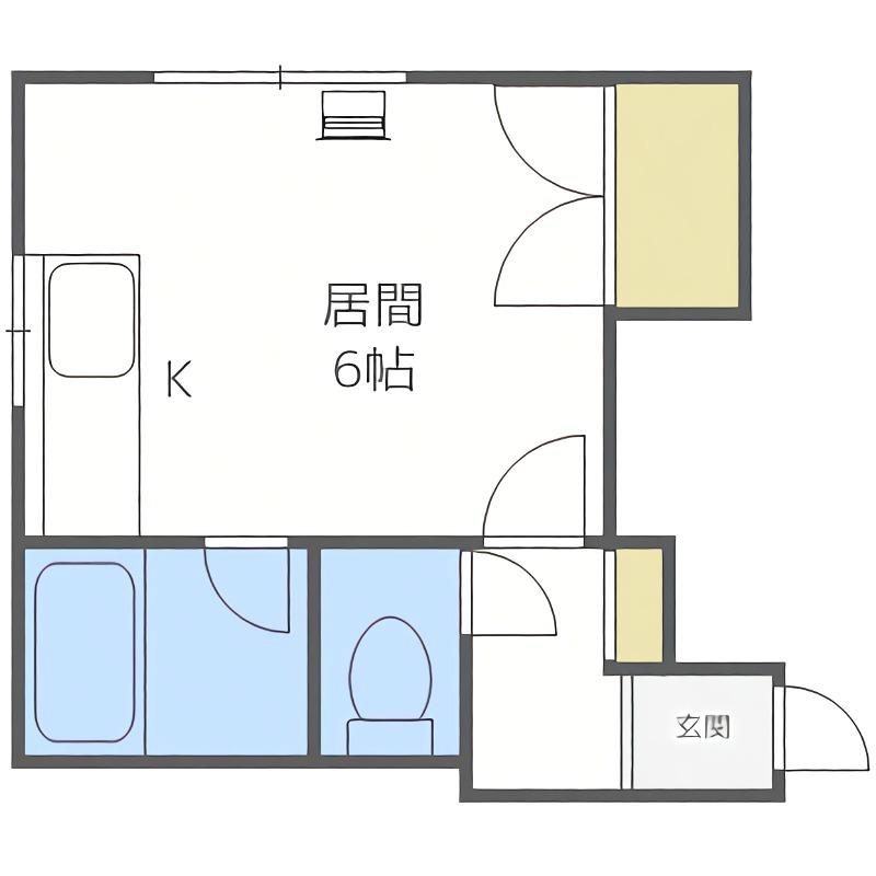 フラワーハイツHS(ワンルーム/2階)の間取り写真