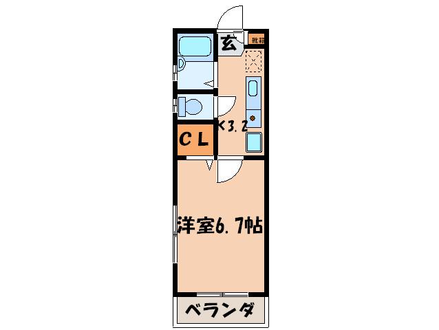 シェーモア吉塚(1K/4階)の間取り写真