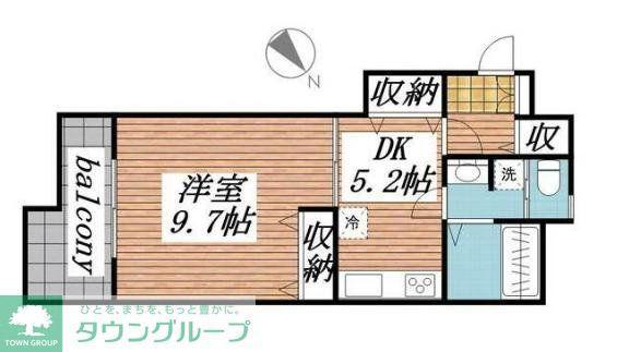 マシャンブル南池袋(1DK/9階)の間取り写真