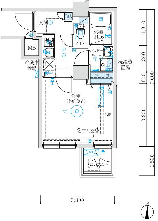 MAXIV練馬TRE(1K/4階)の間取り写真
