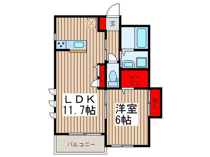 フローレンス(1LDK/2階)の間取り写真