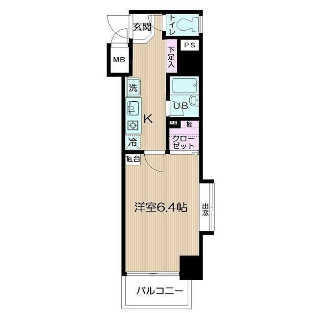 日神パレステージ三軒茶屋第2(1K/3階)の間取り写真