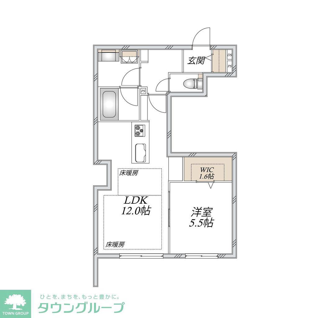 中野島メゾン(1LDK/1階)の間取り写真