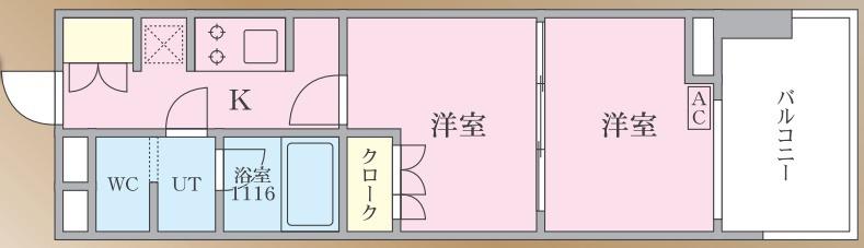 エヌズパークレジデンス新宿御苑(2K/7階)の間取り写真