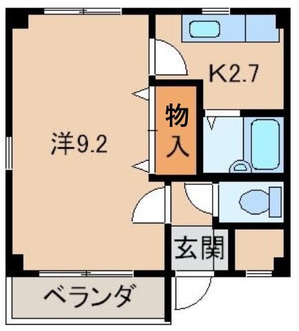 サンハイツ紀三井寺(1K/1階)の間取り写真