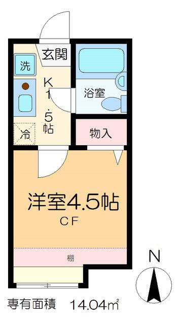 サンアベニューA・B・C(1K/2階)の間取り写真