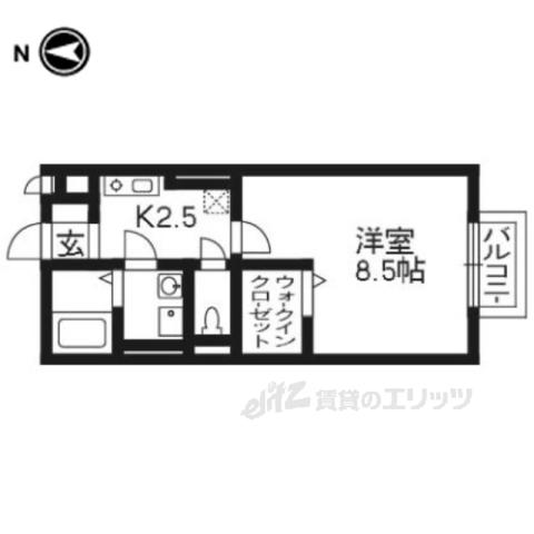 エルクレールEST Ⅰ(1K/1階)の間取り写真