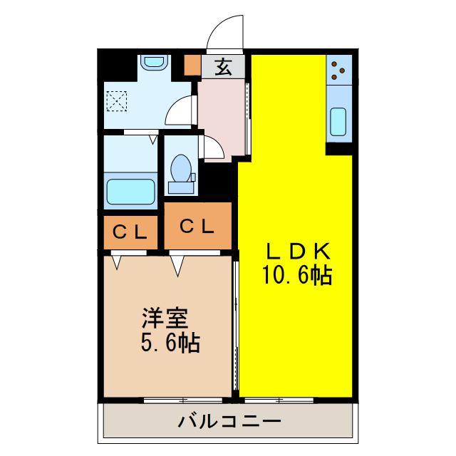 コンフォール元今泉(1LDK/3階)の間取り写真