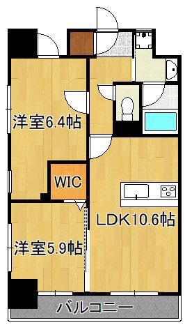 プレジデンス ざ旦過(2LDK/11階)の間取り写真