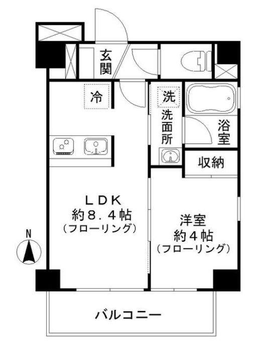 カーナ大井町(1LDK/5階)の間取り写真