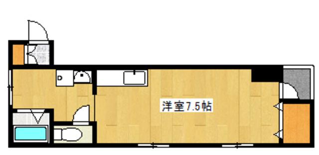 横山マンション(ワンルーム/3階)の間取り写真