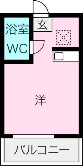 ノースグリーンビル(ワンルーム/2階)の間取り写真