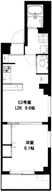 BCASA 横浜天王町(1K/4階)の間取り写真