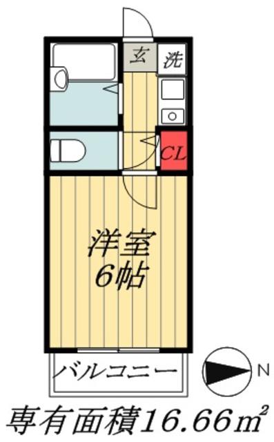 スマイラップ(1K/2階)の間取り写真