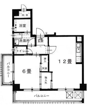 エバーライフすの子小前(1LDK/10階)の間取り写真