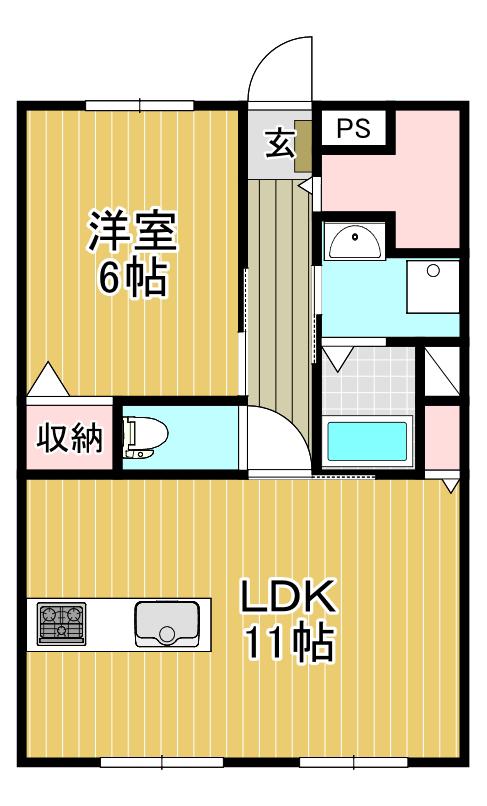 KGマンション富士見(1LDK/1階)の間取り写真