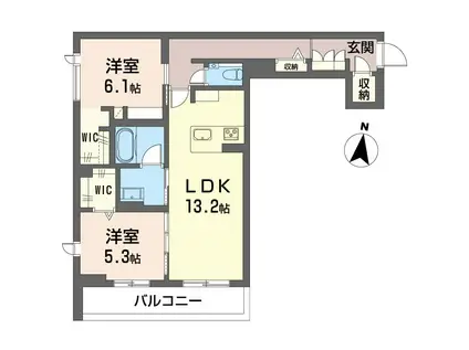 アリビオ(2LDK/1階)の間取り写真