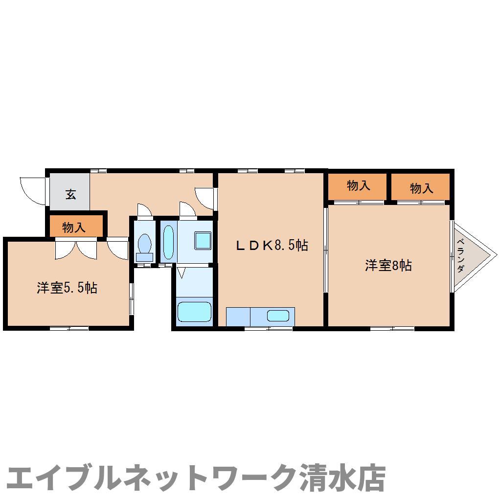 コーポS3(2LDK/3階)の間取り写真