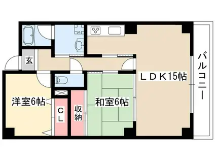 三幸マンション(2LDK/2階)の間取り写真