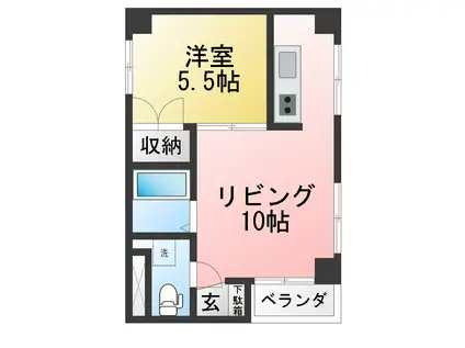 STダジュール(1LDK/2階)の間取り写真