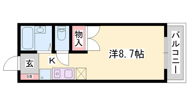 RINKY GARDEN(ワンルーム/1階)の間取り写真