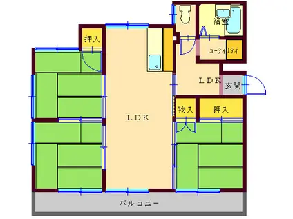 コーポアベ(3LDK/2階)の間取り写真