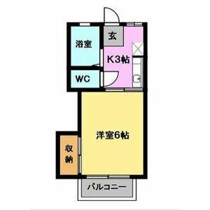 アーバン折立 北棟(1K/2階)の間取り写真