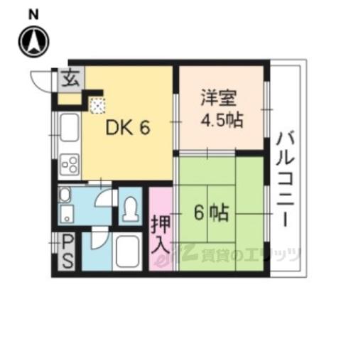 メゾンド光悦(2DK/2階)の間取り写真