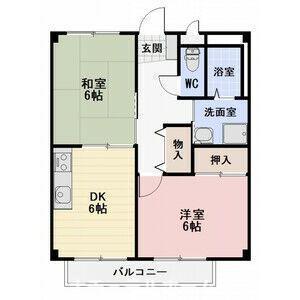 SURPLUSリーベI(2DK/2階)の間取り写真