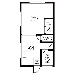 コーポ東山(1K/2階)の間取り写真
