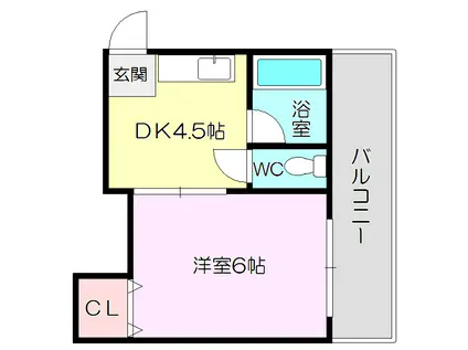 リアライズ上新庄豊新(1DK/2階)の間取り写真