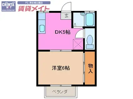 フィルハイツ(1DK/2階)の間取り写真