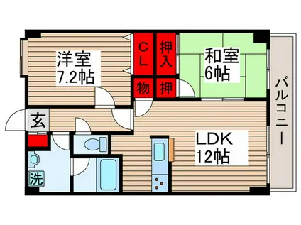 アウラ10(2LDK/6階)の間取り写真