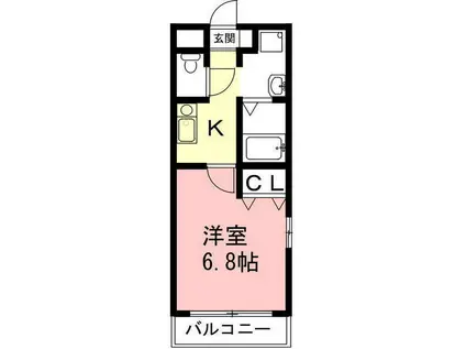 第2メゾン永田ビル(1K/3階)の間取り写真