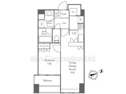 ウエストパークタワー池袋(1LDK/18階)の間取り写真
