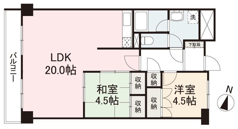イトーピア高松232号(3LDK/2階)の間取り写真