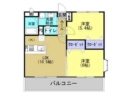 セトルIII(2LDK/3階)の間取り写真