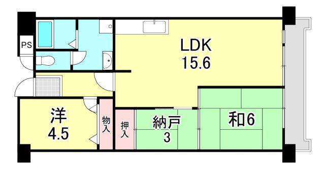 UR武庫川 32号棟(2LDK/10階)の間取り写真