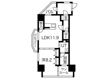 さくらHILLS ARAKO(1LDK/9階)の間取り写真