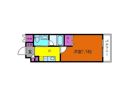 KDXレジデンス豊中南(1K/3階)の間取り写真