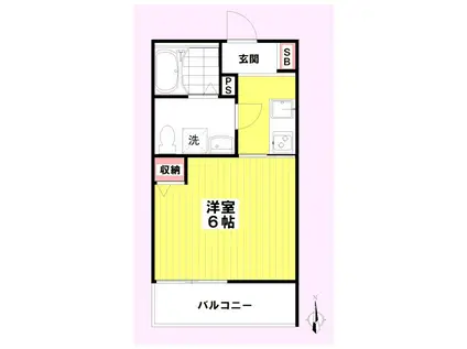 カルヴィ川崎(1K/3階)の間取り写真