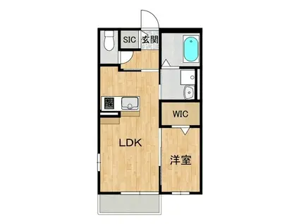 桂ハイム常磐(1LDK/2階)の間取り写真