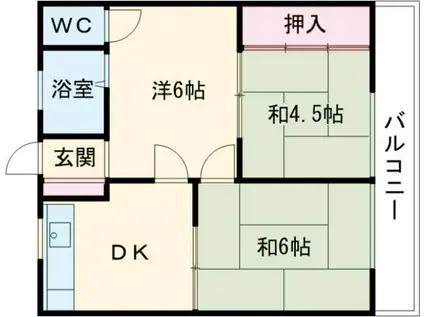 五才美ハイツ(3DK/3階)の間取り写真