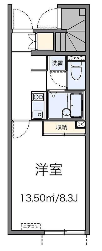 フィエールII(1K/1階)の間取り写真